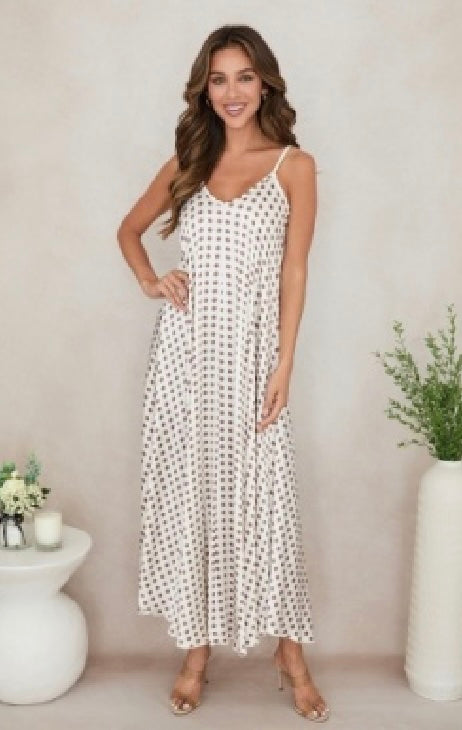 Milio Milano - Polkadot Silky Slip Maxi Dress
