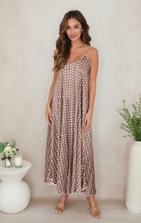 Milio Milano - Polkadot Silky Slip Maxi Dress