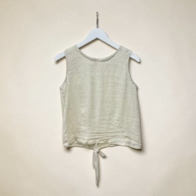 Milio Milano - Open Back Sleeveless Linen Top With Drawstring Hem