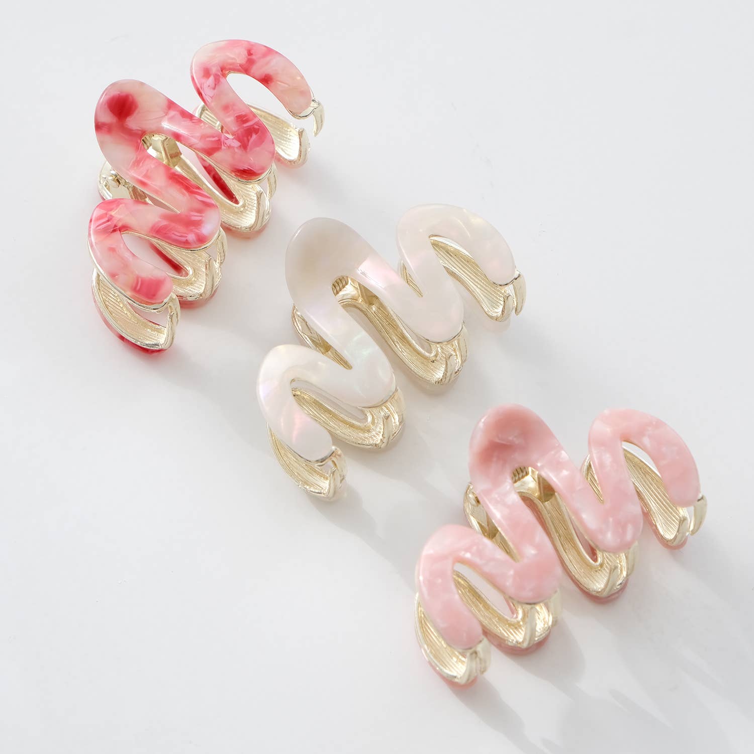Hair-Willow Mini Rosé | Mini Squiggle Metal Claw Clip