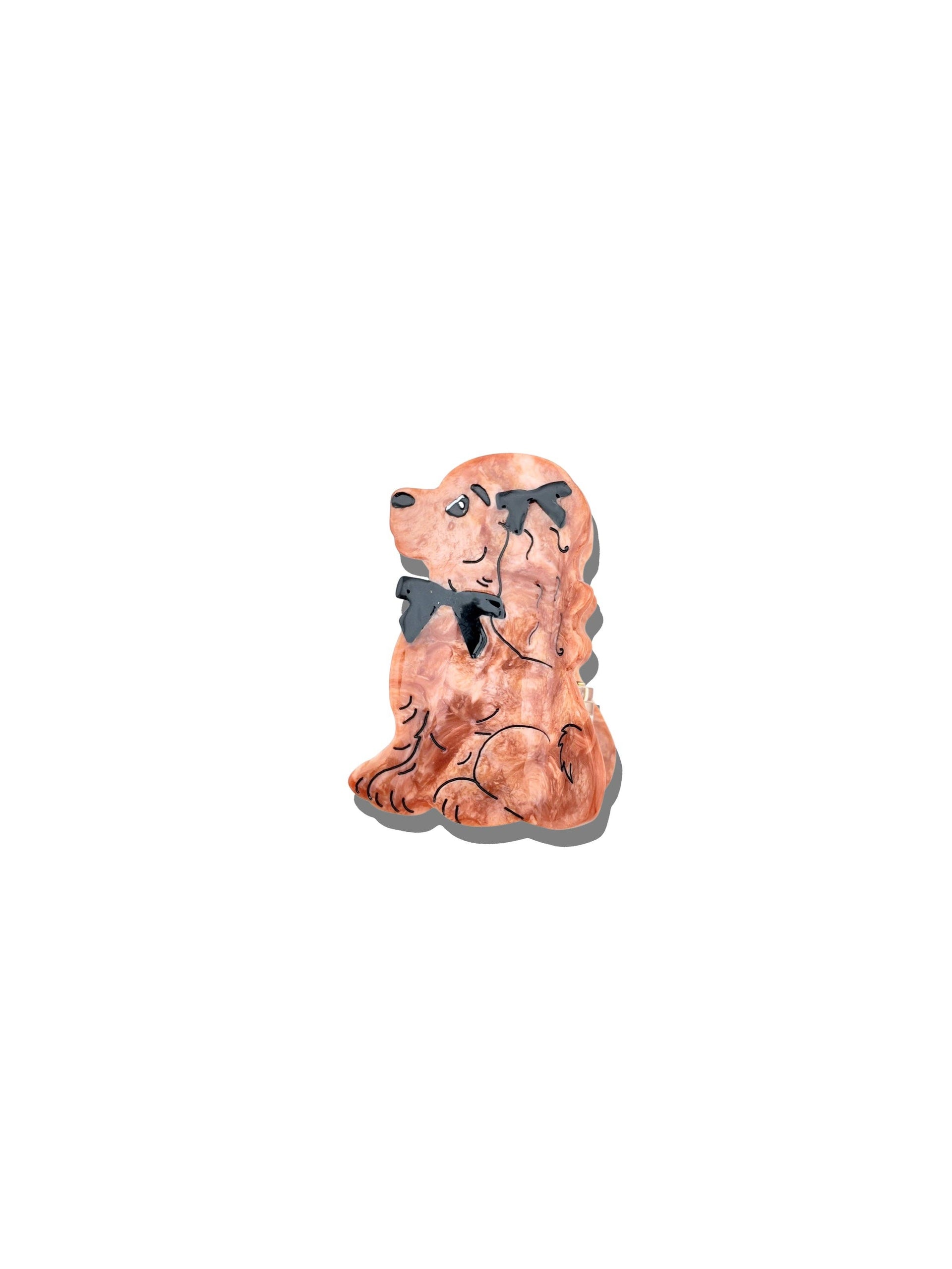Solar Eclipse - Hand-Painted Coquette Puppy Claw Clip