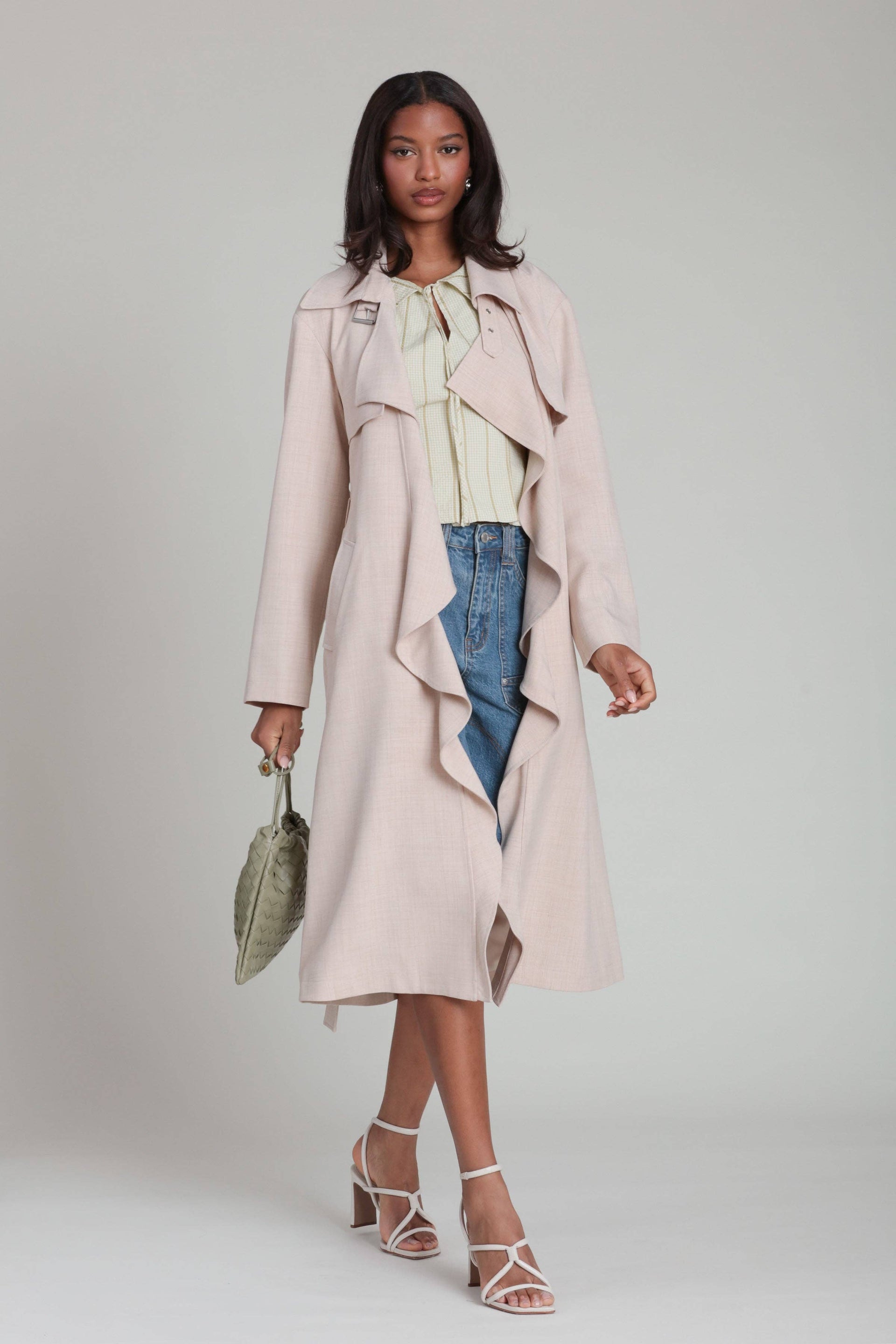 Avec Les Filles - Waterfall Drape Trench Coat