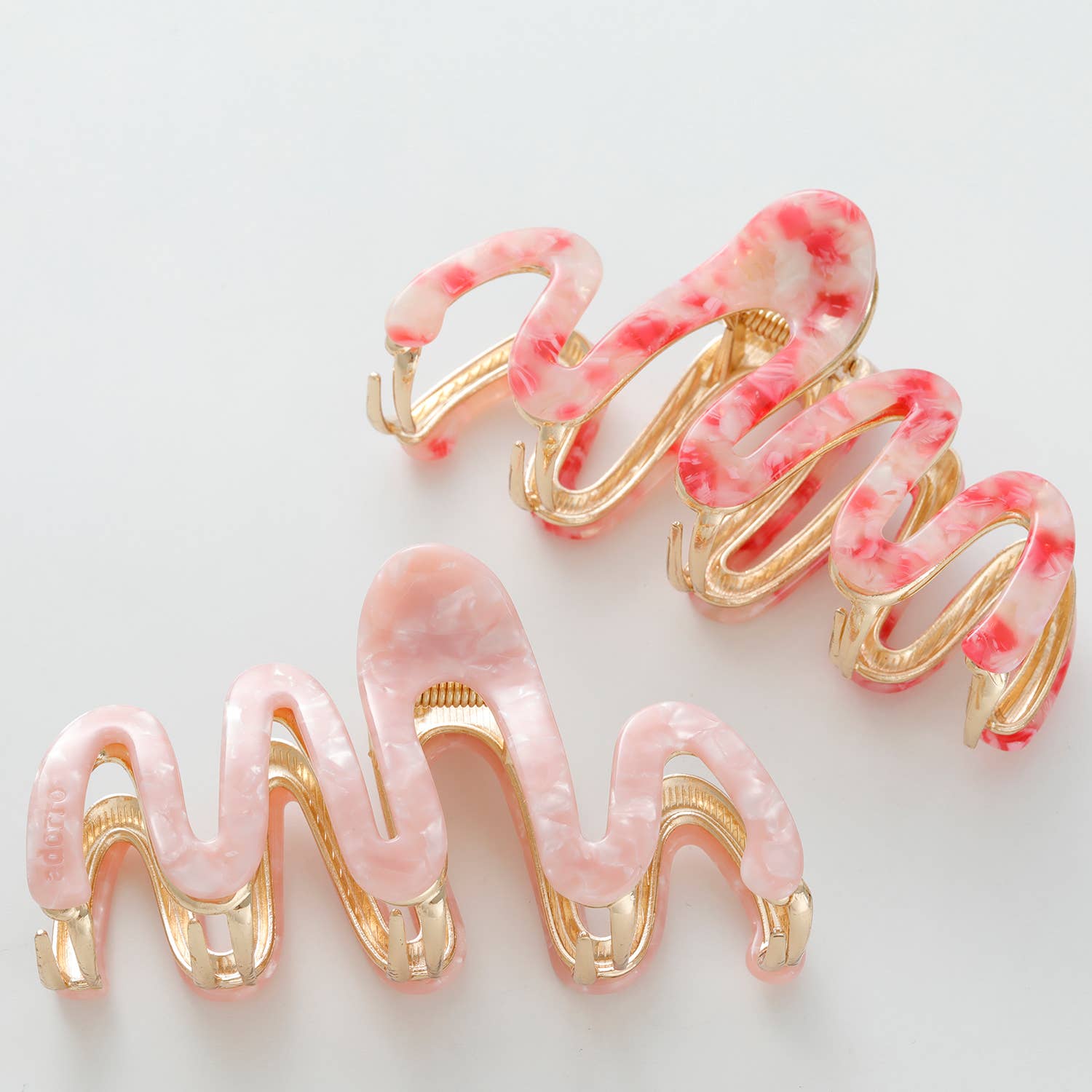Hair- Willow Rosé | Large Squiggle Metal Claw Clip