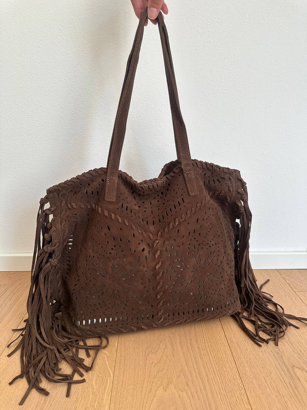 Zh Leather Bags - FARAH SUEDE- frange