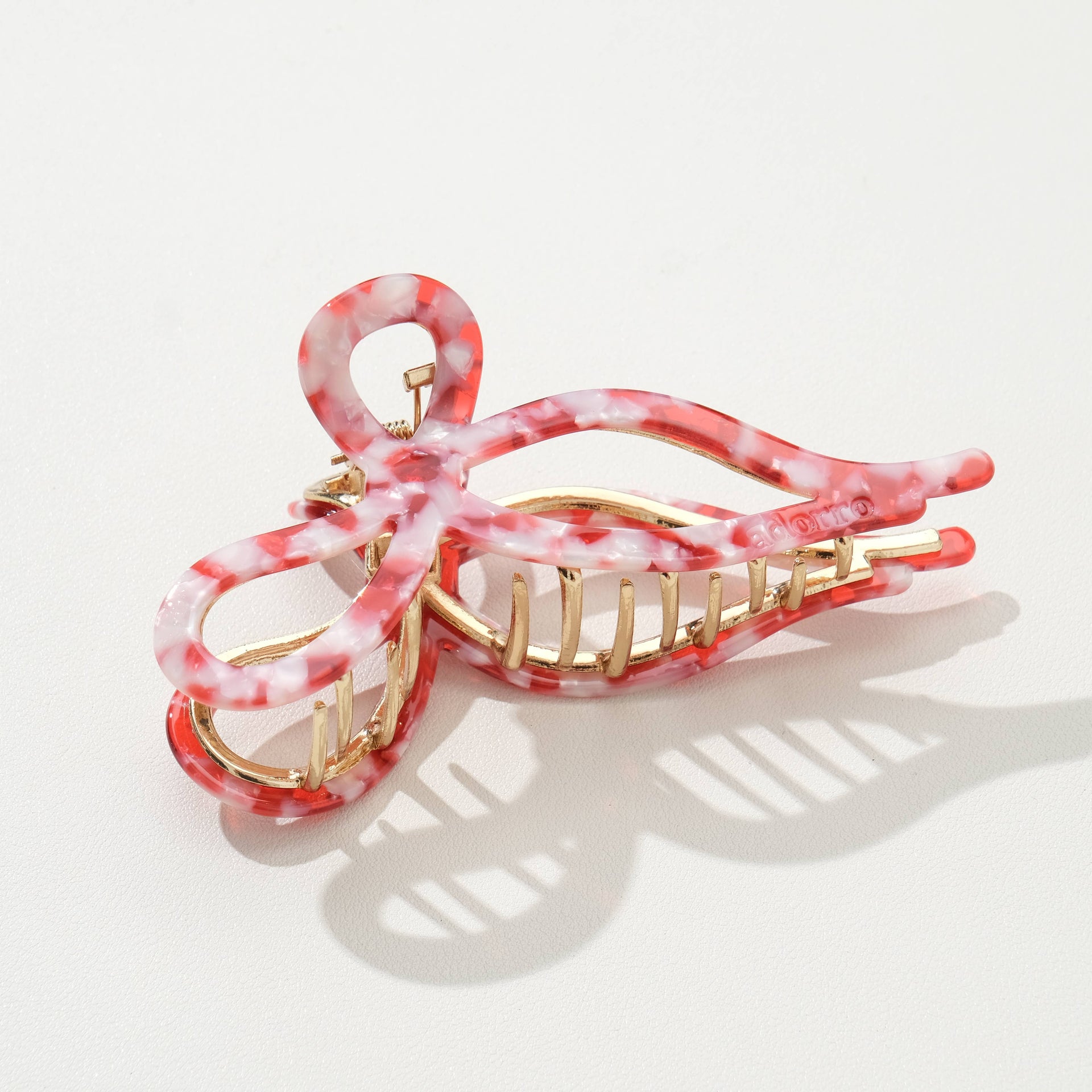 Hair- Sabrina Valentine | Large Ribbon Metal Bow Claw Clip