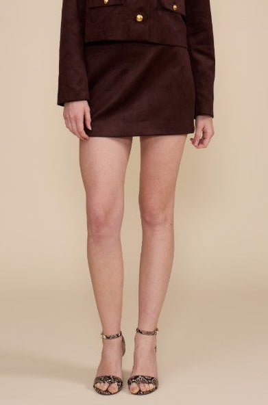 Lucy Paris - Lian Mini Faux Suede Skirt