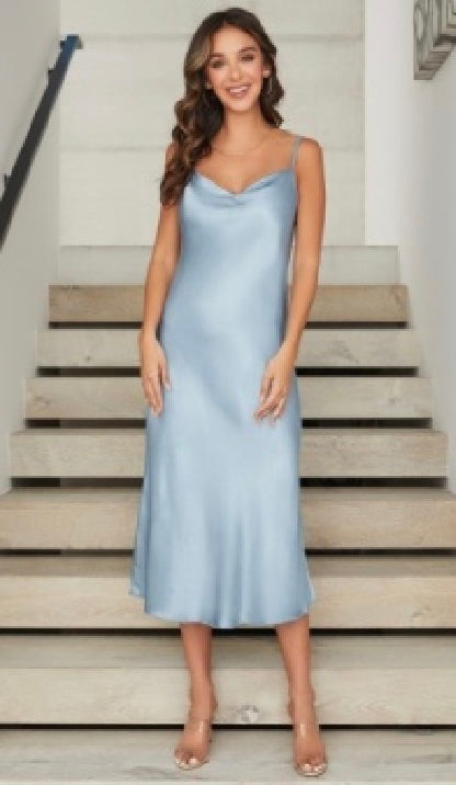 Milio Milano - Italian Viscose Cowl Neck Slip Dress