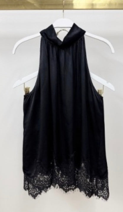 Milio Milano - Lace Hem Sleeveless Halter Top