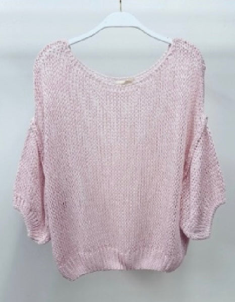 Milio Milano - Crew Neck Crochet Knit Top