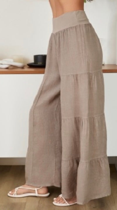 Milio Milano - Linen Tiered Palazzo Pant